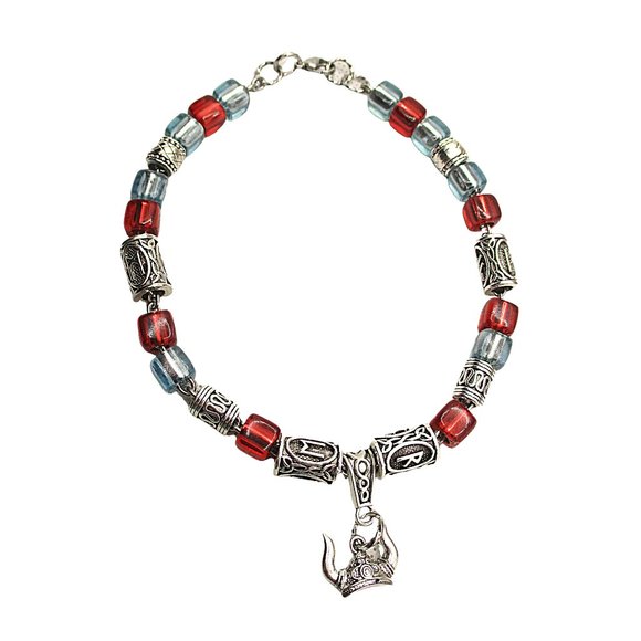 KID VIKING HELMET PENDANT WITH RUNES LETTER NECKLACE - Picture 7 of 10